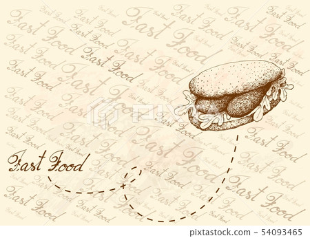 Hand Drawn Background of Delicious Sausage Hand Drawn Background of Delicious Sausage 54093465