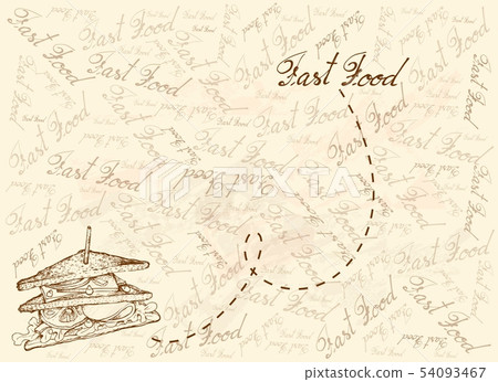 Hand Drawn Background of Grilled Club Sandwich Hand Drawn Background of Grilled Club Sandwich 54093467