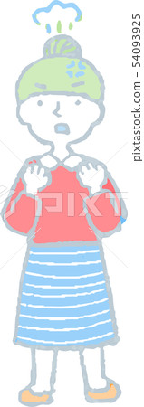 女性髮髻頭髮主婦姿勢反應例證 54093925