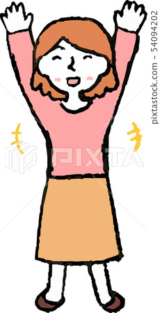 Female Loose Bob Housewife Pose Reaction Illustration Female Loose Bob Housewife Pose Reaction Illustration 54094202