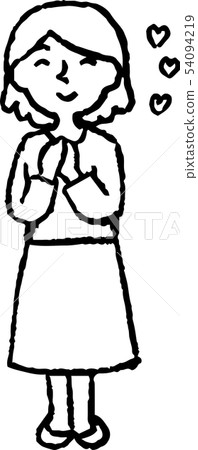Female Loose Bob Housewife Pose Reaction Illustration Female Loose Bob Housewife Pose Reaction Illustration 54094219