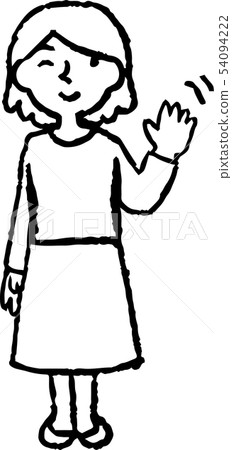 Female Loose Bob Housewife Pose Reaction Illustration Female Loose Bob Housewife Pose Reaction Illustration 54094222