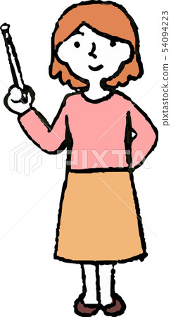 Female Loose Bob Housewife Pose Reaction Illustration 54094223
