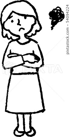 Female Loose Bob Housewife Pose Reaction Illustration 54094224