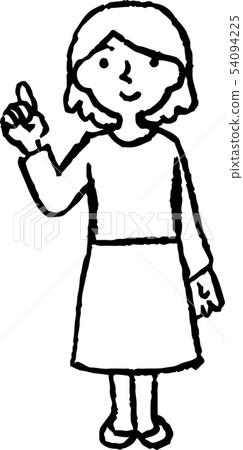 女性寬鬆鮑伯主婦姿勢反應例證 54094225