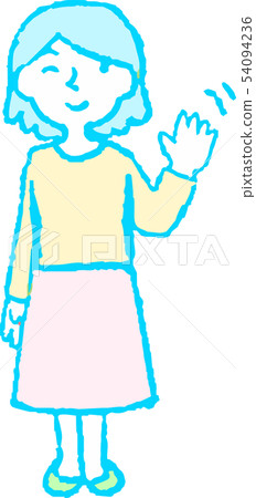 Female Loose Bob Housewife Pose Reaction Illustration 54094236
