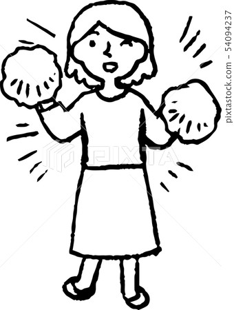 Female Loose Bob Housewife Pose Reaction Illustration 54094237