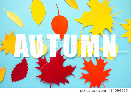 letter autumn cut from paper with paper autumn letter autumn cut from paper with paper autumn 54094315