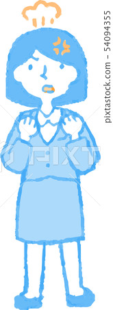 Woman suit Business woman OL Bob cut pose reaction illustration 54094355