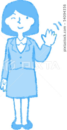 Woman suit Business woman OL Bob cut pose reaction illustration Woman suit Business woman OL Bob cut pose reaction illustration 54094356
