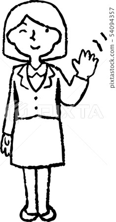 Woman suit Business woman OL Bob cut pose reaction illustration Woman suit Business woman OL Bob cut pose reaction illustration 54094357
