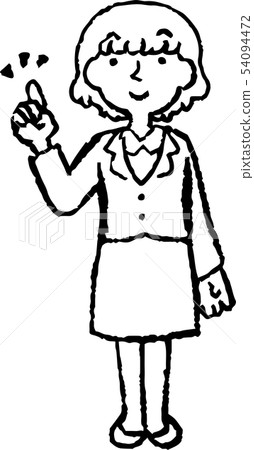 Woman suit business woman OL loose fluffy pose reaction illustration Woman suit business woman OL loose fluffy pose reaction illustration 54094472