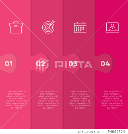 Four steps pieces jigsaw puzzle info graphic. Four steps pieces jigsaw puzzle info graphic. 54094524