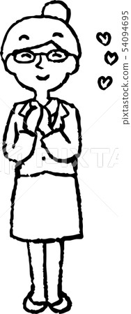 女人西裝職業女性OL餃子頭髮眼鏡構成反應插圖 54094695