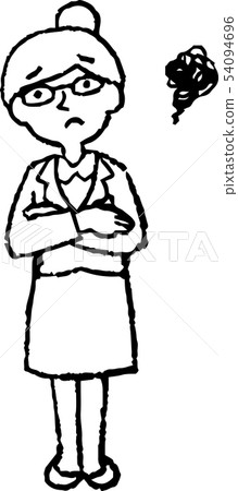 女人西裝職業女性OL餃子頭髮眼鏡構成反應插圖 54094696