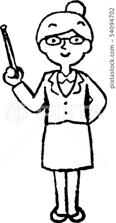 女人西裝職業女性OL餃子頭髮眼鏡構成反應插圖 54094702