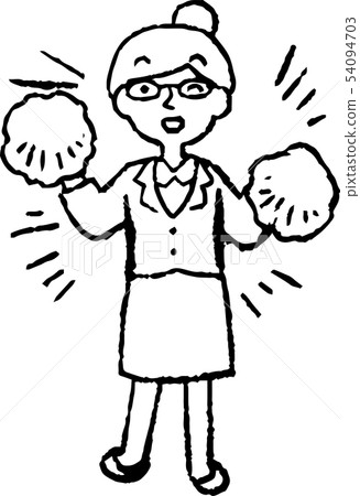 女人西裝職業女性OL餃子頭髮眼鏡構成反應插圖 54094703