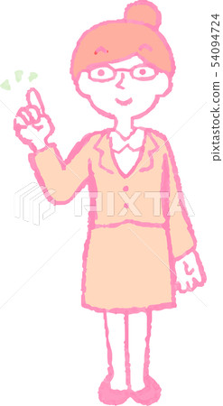 Woman suit Career woman OL Dumplings Hair glasses pose reaction illustrations 54094724