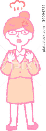 Woman suit Career woman OL Dumplings Hair glasses pose reaction illustrations 54094725
