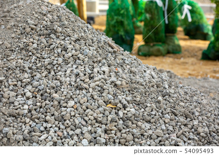 Gravel of civil engineering work 54095493