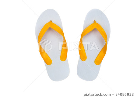 White flip flops, sandals or slippers. 54095938