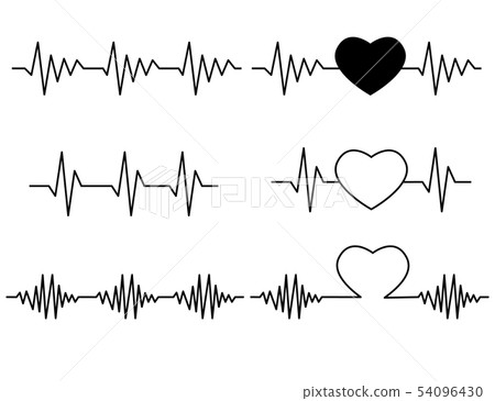 Heartbeat icon on white background.Cardiogram sign - Stock Illustration ...
