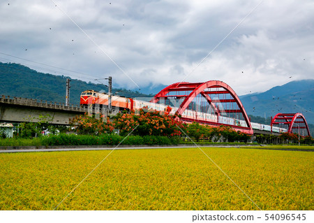 台灣花蓮玉里火車風光Asia Taiwan Hualien scenery 54096545