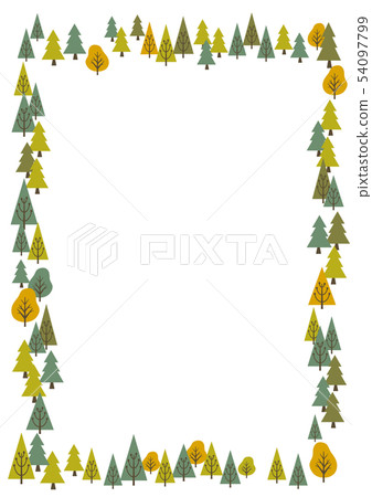 Autumn forest frame square 54097799