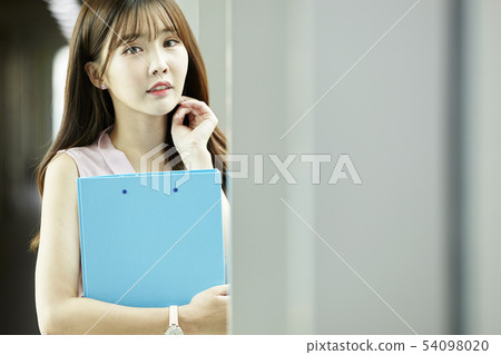 公司，辦公室，辦公室，建築，走廊，辦公室工作者，女商人 54098020