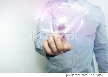 Human touching sphere social connection 54098558