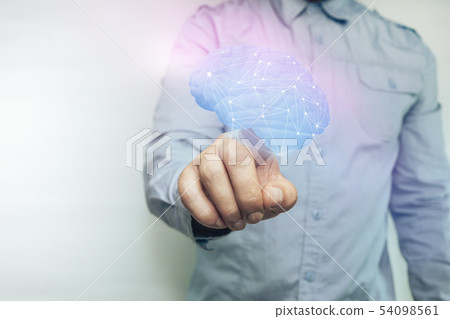 Close up of human Touching on a white background. 54098561