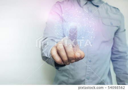 Human touching sphere social connection 54098562