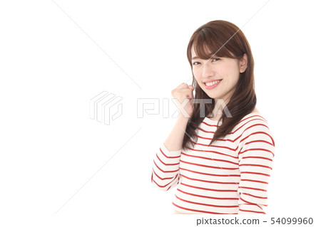有歡呼的姿勢的一個少婦 有歡呼的姿勢的一個少婦 54099960