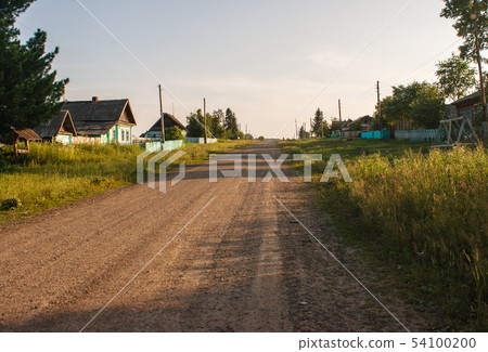 dirt road in a russian village 54100200