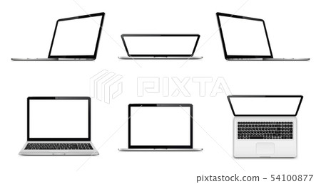 Laptop set with empty space on white background 54100877