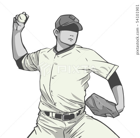 Illustration of japanese baseball player Illustration of japanese baseball player 54101901