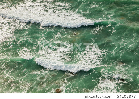 flysch rocks in barrika beach at the sunset 54102878