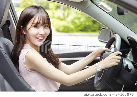 Car, driving, driver, drive, business woman 54103076