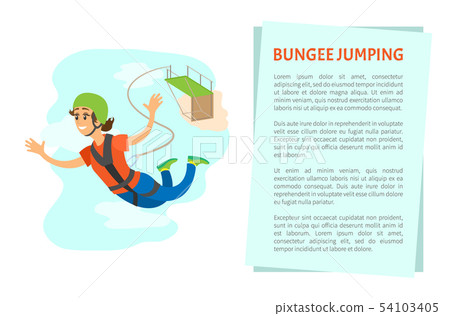 Woman Falling from Bridge, Bungee Jumping Vector 54103405