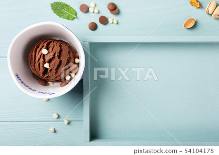 Homemade assorted ice cream in a bowl Homemade assorted ice cream in a bowl 54104178