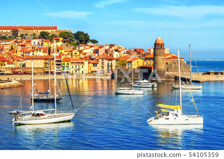 Collioure, France, a popular resort town 54105359