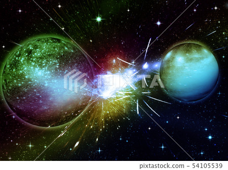 galaxy in a free space. 3D rendering 54105539