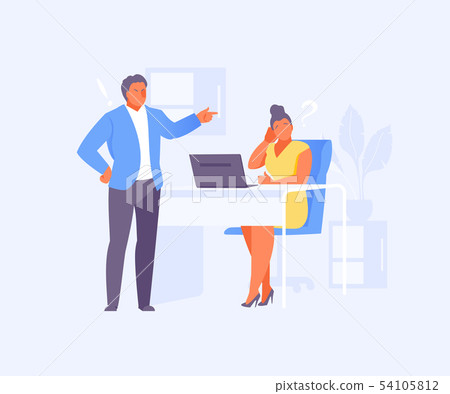 Boss reprimands employee vector 54105812