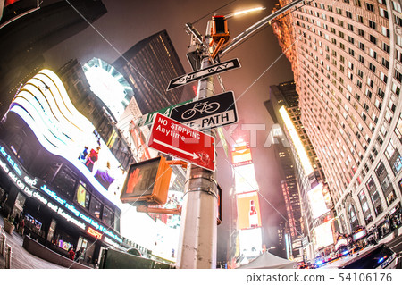 Night view of Times Square in New York Night view of Times Square in New York 54106176