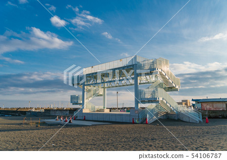 Tsunami evacuation tower Oiso beach 54106787