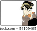 Ukiyo-e style arrangement illustration Kabuki style Oiran character without 54109495