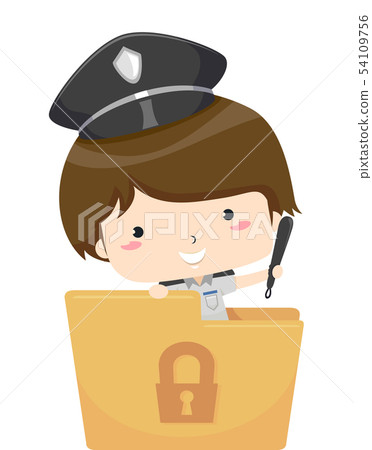 Kid Boy Security Guard File Illustration Kid Boy Security Guard File Illustration 54109756
