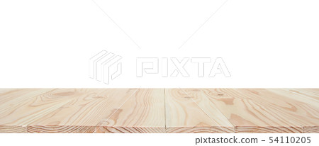Empty wood table top isolated on white background Empty wood table top isolated on white background 54110205