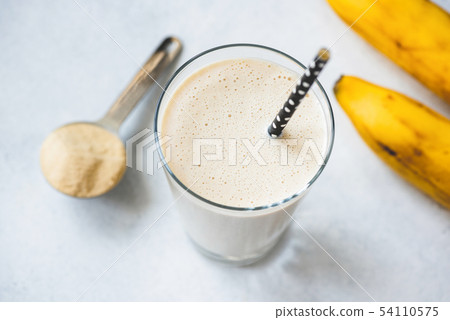 Vegan protein banana shake Vegan protein banana shake 54110575