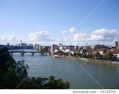 View of the River Rhine in the city of Basel. View of the River Rhine in the city of Basel. 54110742